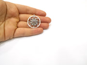 2 Sun Charms Antique Silver Plated Charms (31mm)  G16524