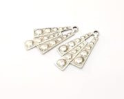 2 Silver Charms Antique Silver Plated Charms (42x25mm)  G16537