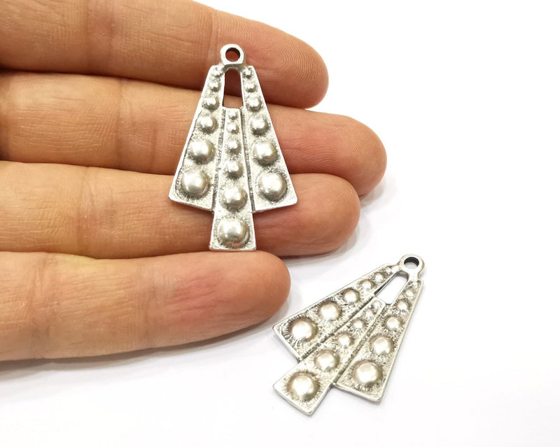 2 Silver Charms Antique Silver Plated Charms (42x25mm)  G16537