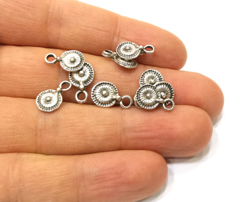 20 Silver Charms Antique Silver Plated Charms (13x8mm)  G16544