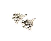 4 Silver Charms Antique Silver Plated Charms (30x26mm)  G16549
