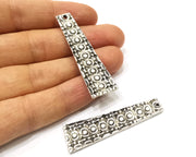 2 Silver Charms Antique Silver Plated Charms (55x16mm)  G16552