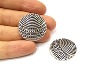 2 Silver Charms Antique Silver Plated Charms (30mm)  G16553