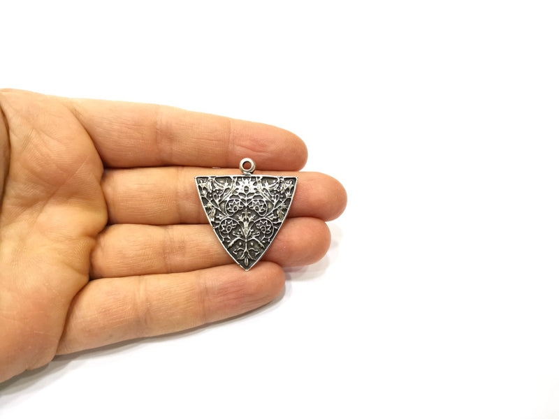 2 Silver Charms Antique Silver Plated Charms (36x33mm)  G16555