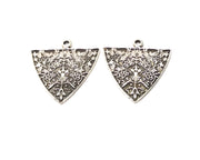 2 Silver Charms Antique Silver Plated Charms (36x33mm)  G16555