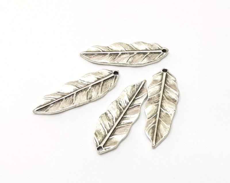 4 Leaf Charms Antique Silver Plated Charms (34x11mm)  G16557
