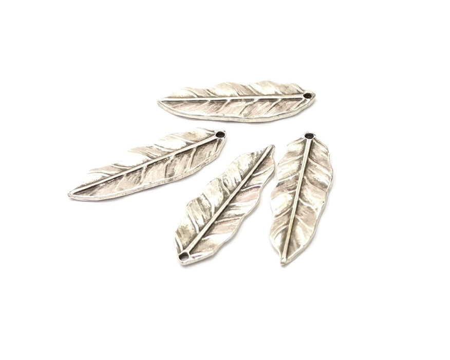 4 Leaf Charms Antique Silver Plated Charms (34x11mm)  G16557