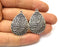 2 Silver Charms Antique Silver Plated Charms (35x25mm)  G17126