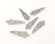 8 Silver Charms Antique Silver Plated Charms Double sided (29x9mm)  G16563