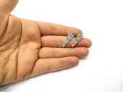 8 Silver Charms Antique Silver Plated Charms Double sided (29x9mm)  G16563