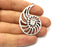 2 Ammonite Charms Antique Silver Plated Charms (50x34mm)  G16570