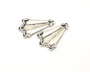 2 Silver Charms Antique Silver Plated Charms (40x25mm)  G16572
