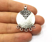 2 Silver Charms Antique Silver Plated Charms (43x30mm)  G16574