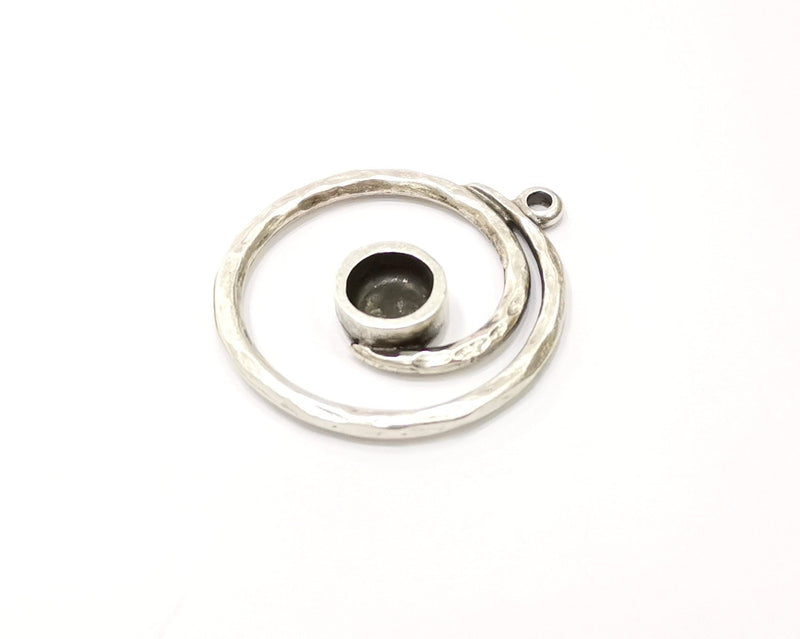 Silver Base Blank inlay Blank Earring Base Resin Blank Mosaic Mountings Antique Silver Plated Metal (8 mm blank )  G17060