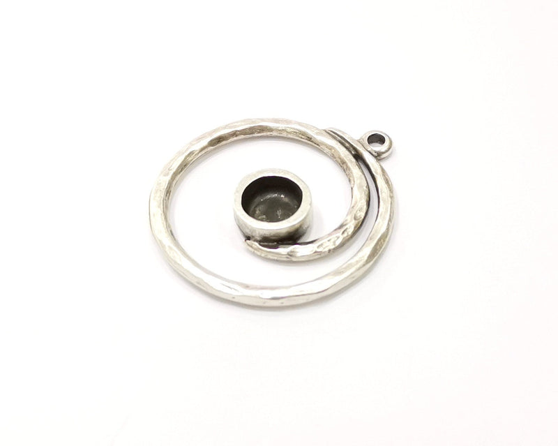 Silver Base Blank inlay Blank Earring Base Resin Blank Mosaic Mountings Antique Silver Plated Metal (8 mm blank )  G17060