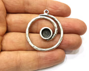 Silver Base Blank inlay Blank Earring Base Resin Blank Mosaic Mountings Antique Silver Plated Metal (8 mm blank )  G17060