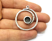 Silver Base Blank inlay Blank Earring Base Resin Blank Mosaic Mountings Antique Silver Plated Metal (8 mm blank )  G17060