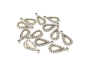 10 Teardrop Charms Antique Silver Plated Charms Double sided (20x10mm)  G16583