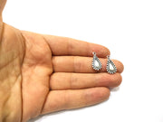 10 Teardrop Charms Antique Silver Plated Charms Double sided (20x10mm)  G16583