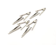 4 Silver Charms Antique Silver Plated Charms (43x14mm)  G16586