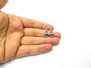 10 Silver Charms Antique Silver Plated Charms (18x8mm)  G16589