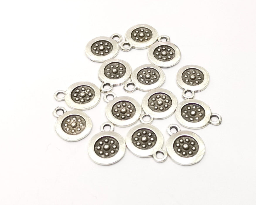 10 Silver Charms Antique Silver Plated Charms (15x11mm)  G16592