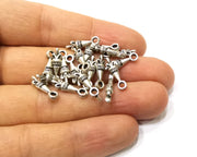 20 Silver Charms Antique Silver Plated Charms Double sided (16x4mm)  G16600