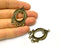 2 Antique Bronze Charm Connector Antique Bronze Plated Charm (44x28mm) G17508