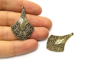 2 Antique Bronze Charm Antique Bronze Plated Charm (41x27mm) G17418