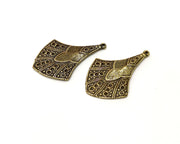 2 Antique Bronze Charm Antique Bronze Plated Charm (41x27mm) G17418