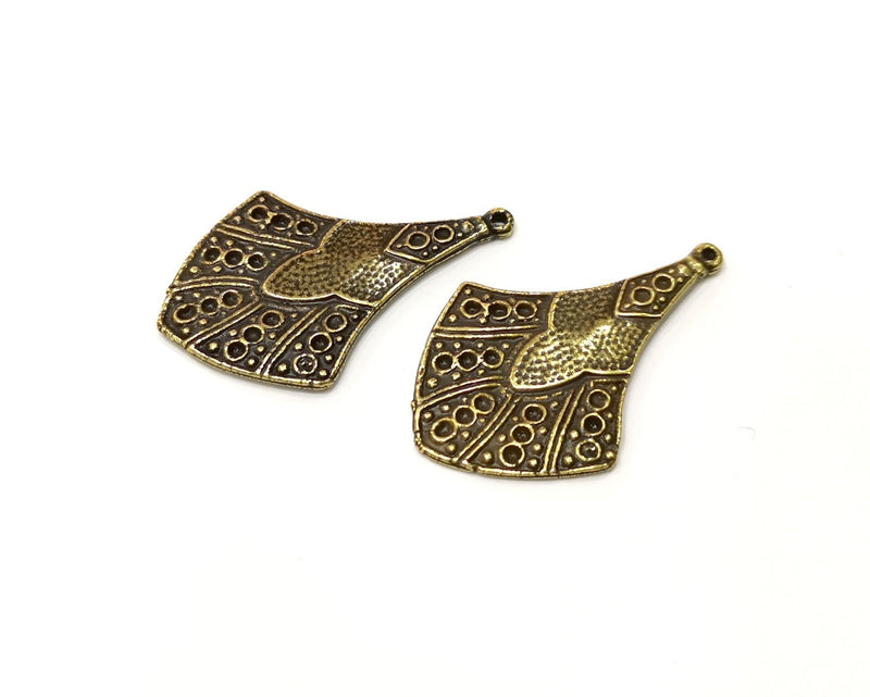 2 Antique Bronze Charm Antique Bronze Plated Charm (41x27mm) G17418