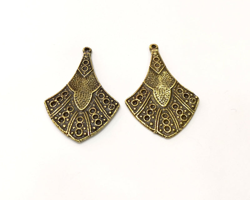 2 Antique Bronze Charm Antique Bronze Plated Charm (41x27mm) G17418