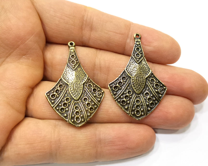 2 Antique Bronze Charm Antique Bronze Plated Charm (41x27mm) G17418