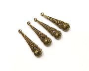 5 Antique Bronze Charm Antique Bronze Plated Charm (34x7mm) G17430