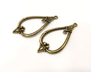 2 Antique Bronze Charm Antique Bronze Plated Charm (54x26mm) G17431