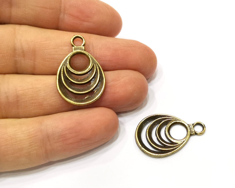 6 Antique Bronze Charm Antique Bronze Plated Charm (28x18mm) G17435