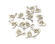 10 Silver Charms Antique Silver Plated Charms (14x12mm)  G16607