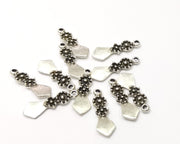 10 Silver Charms Antique Silver Plated Charms (23x7mm)  G16610