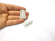 2 Silver Charms Antique Silver Plated Charms (39x24mm)  G16618