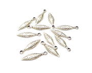10 Silver Charms Antique Silver Plated Charms (23x6mm)  G16621