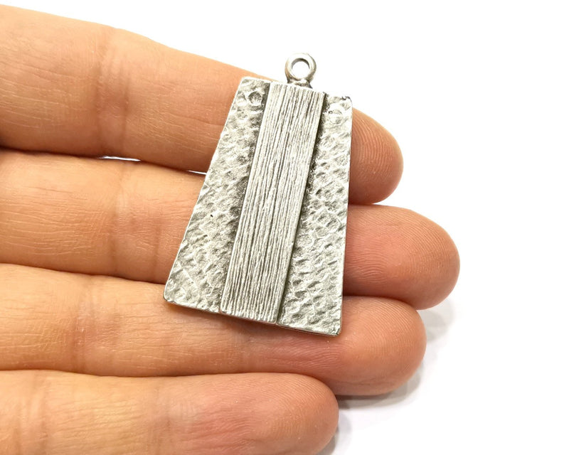 2 Silver Charms Antique Silver Plated Charms (44x28mm)  G16622
