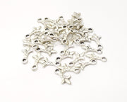 20 Silver Charms Antique Silver Plated Charms (15x8mm)  G16625