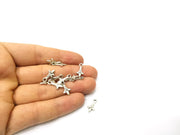 20 Silver Charms Antique Silver Plated Charms (15x8mm)  G16625