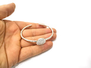 Bracelet Blank Cuff Bezel Bangle Blank Glass Cabochon Base Bezel Hammered Bracelet Adjustable Antique Silver Bracelet (18mm ) G16626