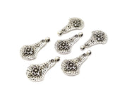 6 Silver Charms Antique Silver Plated Charms (27x16mm)  G16630