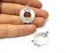 2 Silver Charms Connector Antique Silver Plated Charms (33x24mm)  G16631