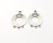 2 Silver Charms Connector Antique Silver Plated Charms (33x24mm)  G16631