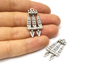 4 Silver Charms Antique Silver Plated Charms (36x17mm)  G16633