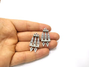 4 Silver Charms Antique Silver Plated Charms (36x17mm)  G16633