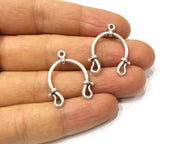 8 Silver Charms Antique Silver Plated Charms (28x21mm)  G16643